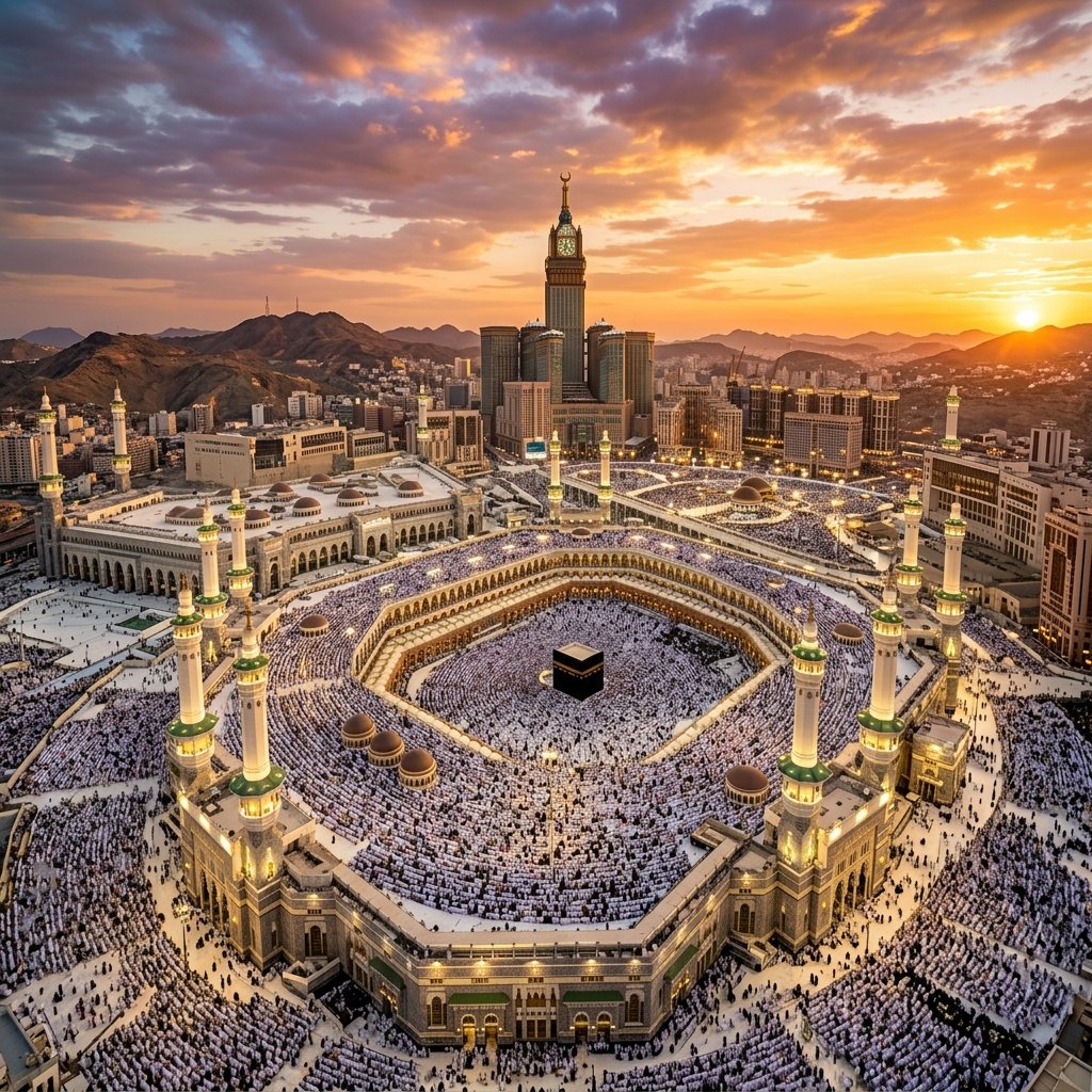 Masjid al-Haram at sunset
